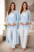 Effortt 9054 Puan Detaylı Mavi Sabahlıklı Lohusa Pijama Takımı Effortt 9054 Puan Detaylı Mavi Sabahlıklı Lohusa Pijama Takımı